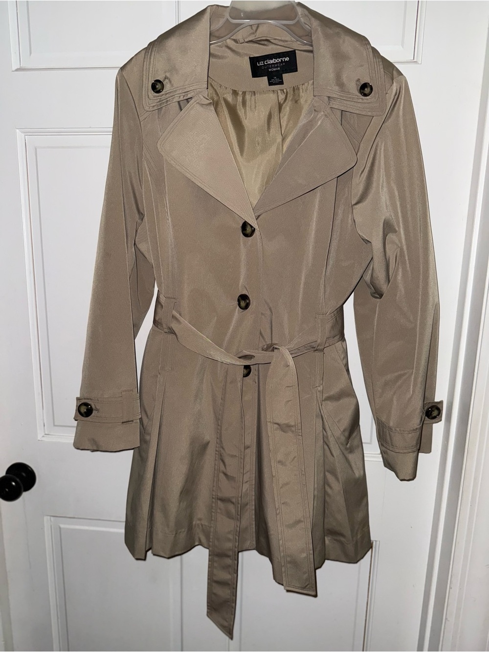 Liz Claiborne Beige Belted Trench Coat